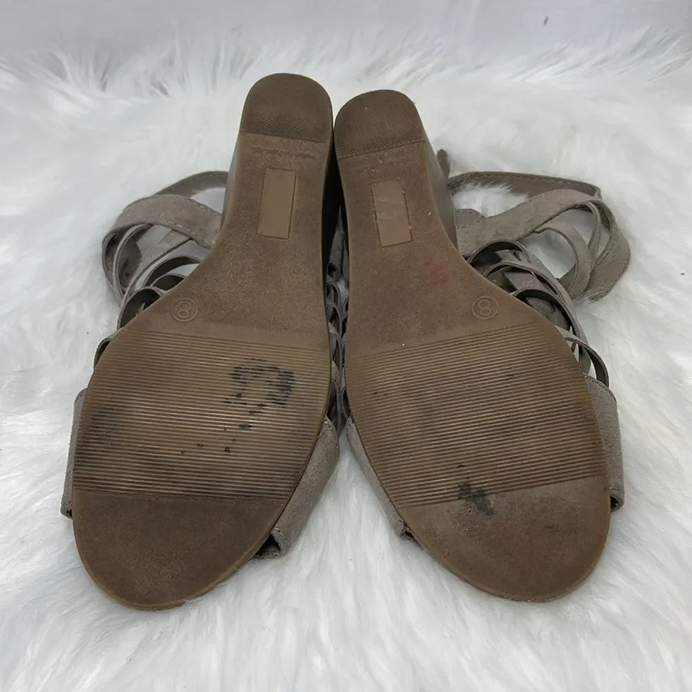 Seychelles Nutmeg Faux Suede Strappy Wedge Sandals Sz‎ 8